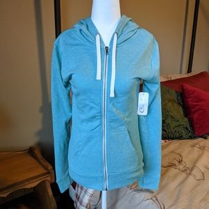 Aqua blue zip sweater